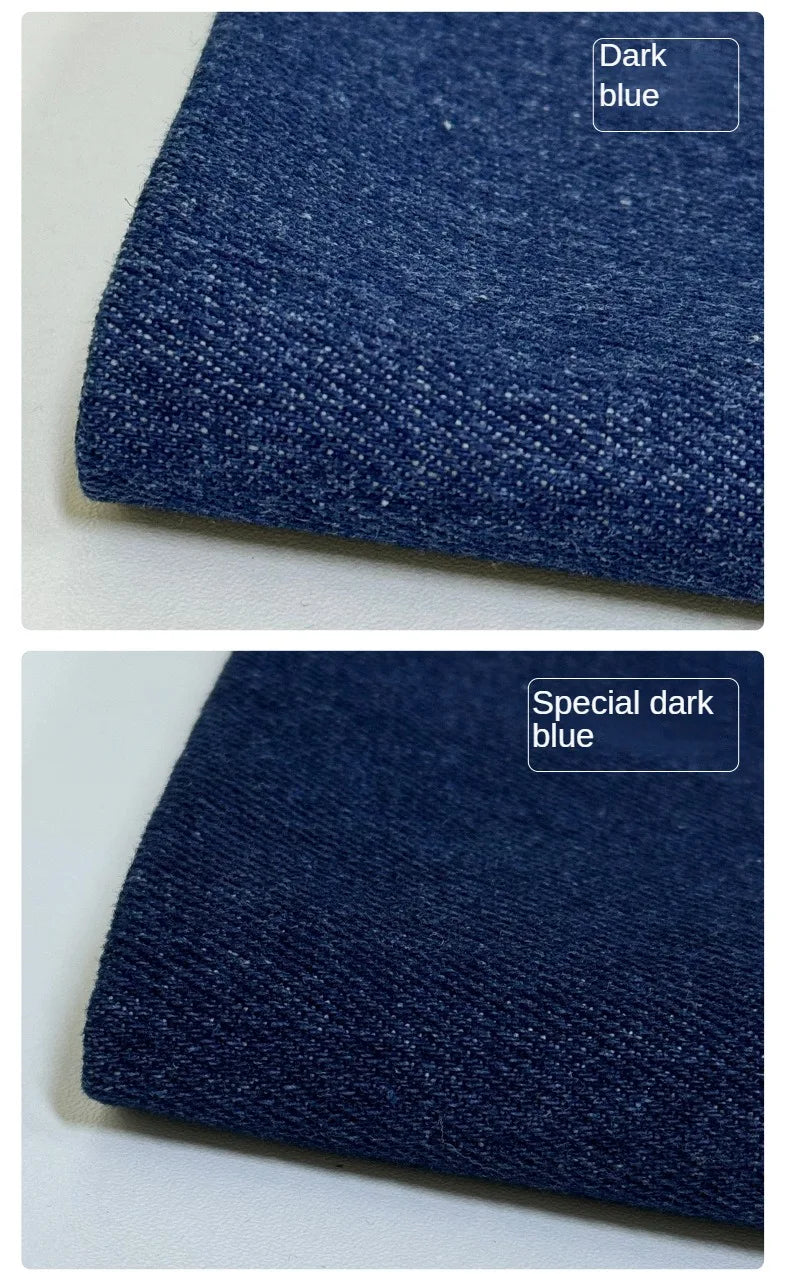 Twill Cotton Denim Fabric By The Meter for Jeans Clothes Dresses Handbags Shoes Hats Sewing Cloth Wearable Blue Black