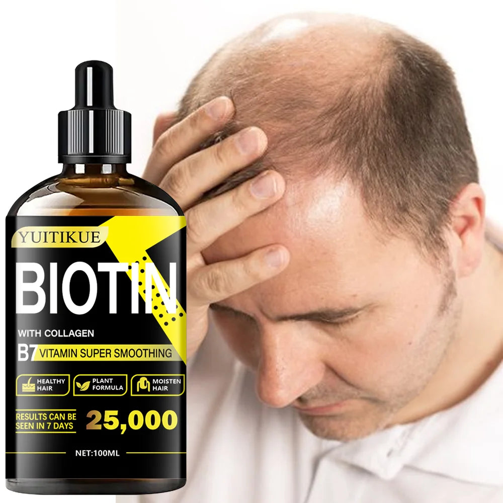 YUITIKUE Biotin Hair Oil With Collagen 100ml - B7 Vitamin Plant Formula Moisturizing Results In 7 Days