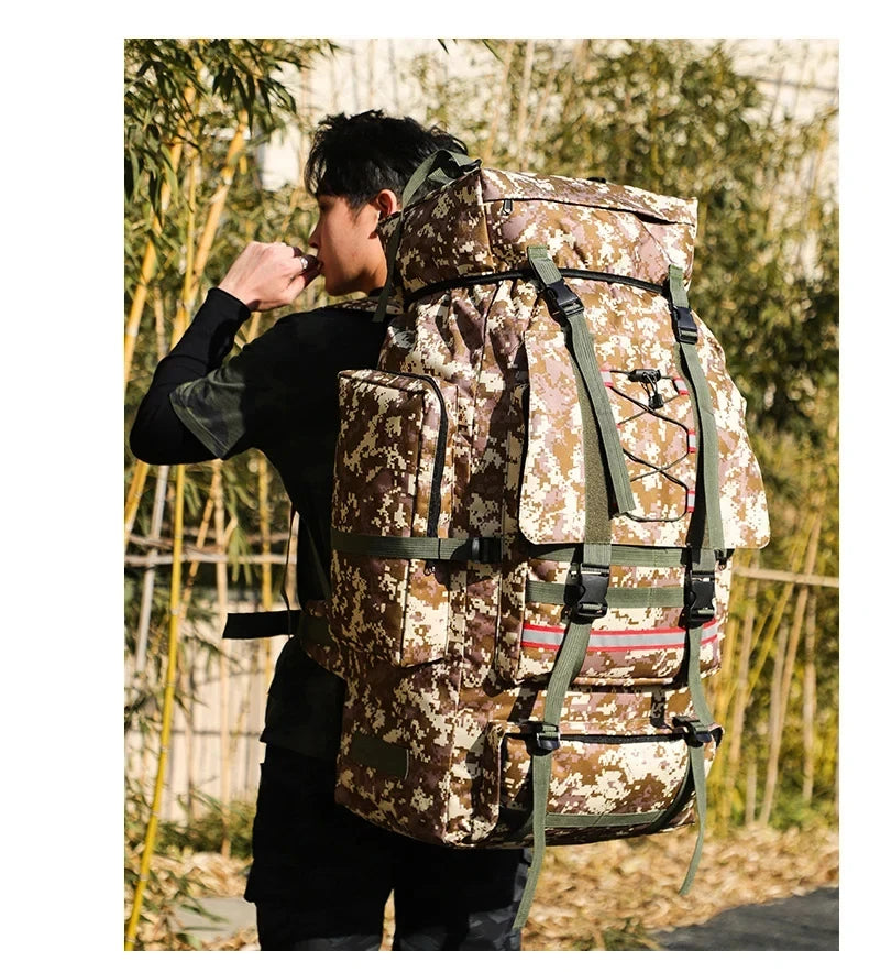 Outdoor Climbing Backpack Large Capacity Outdoor Travel Sports Luggage Bag Hiking Trekking Camping Mountaineering Men Rucksack