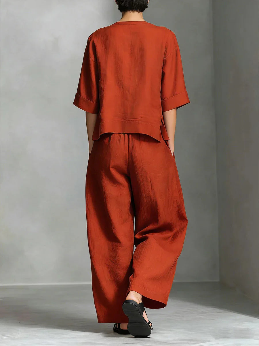 2026 New Women's Fashion Set Elegant Sleeveless Tank Top Modern Wide Leg Pants 2-Piece Outfits Summer Casual Solid Color Set
