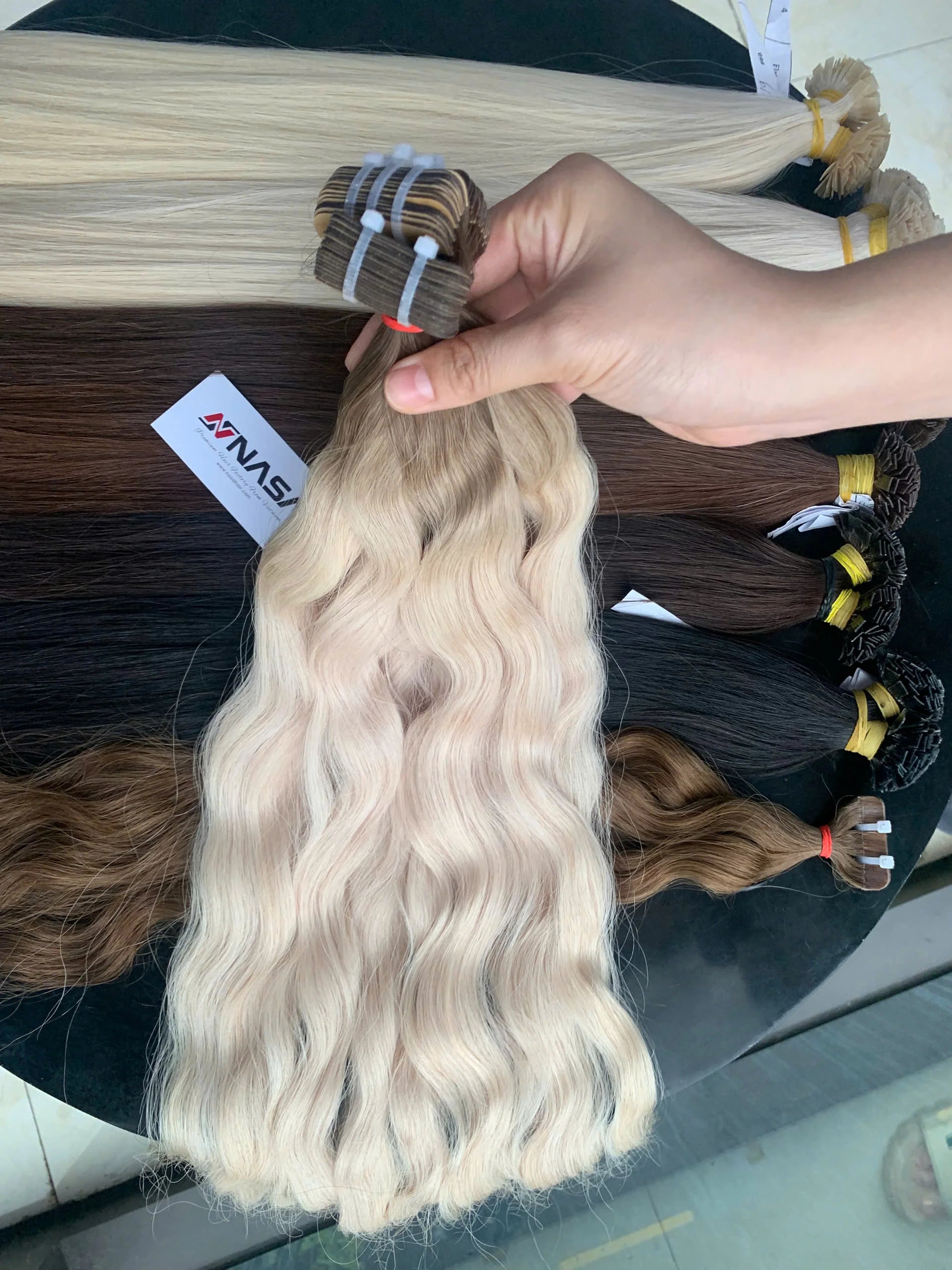 Wholesale 100g Tape-In Hair Extensions Baby Thin Premium All-Color Vietnamese Raw Virgin Straight Wavy Normal Tape