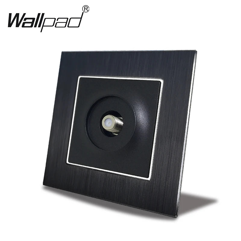Euro USB Type-C Socket Black Matte Metal Panel Double Triple Electrical Wall SocketS EU Type A+C Outlet with Cap Cover Round Box