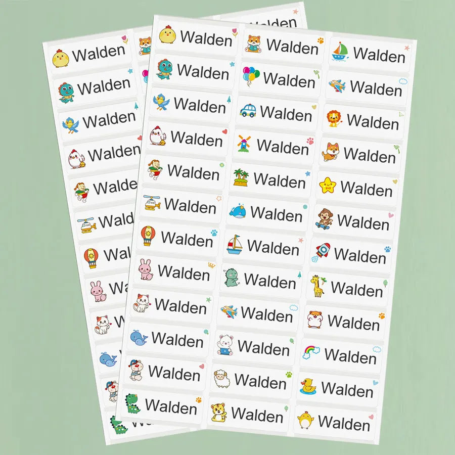Custom Transparent Waterproof Stickers for Kids - Personalized Name Labels for School, Sports Bottles & DIY Crafts,Multilingual‌