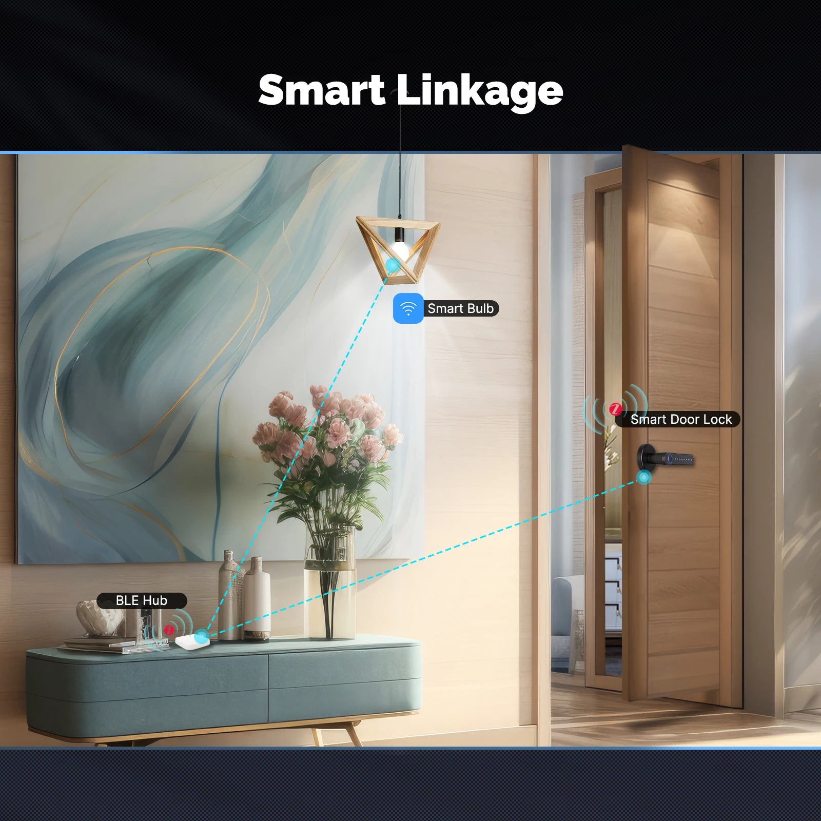 MOES Tuya Zigbee Smart Fingerprint Door Handle Lock Electronic Password APP Remote Unlock Hotel Apartment Office Rental House