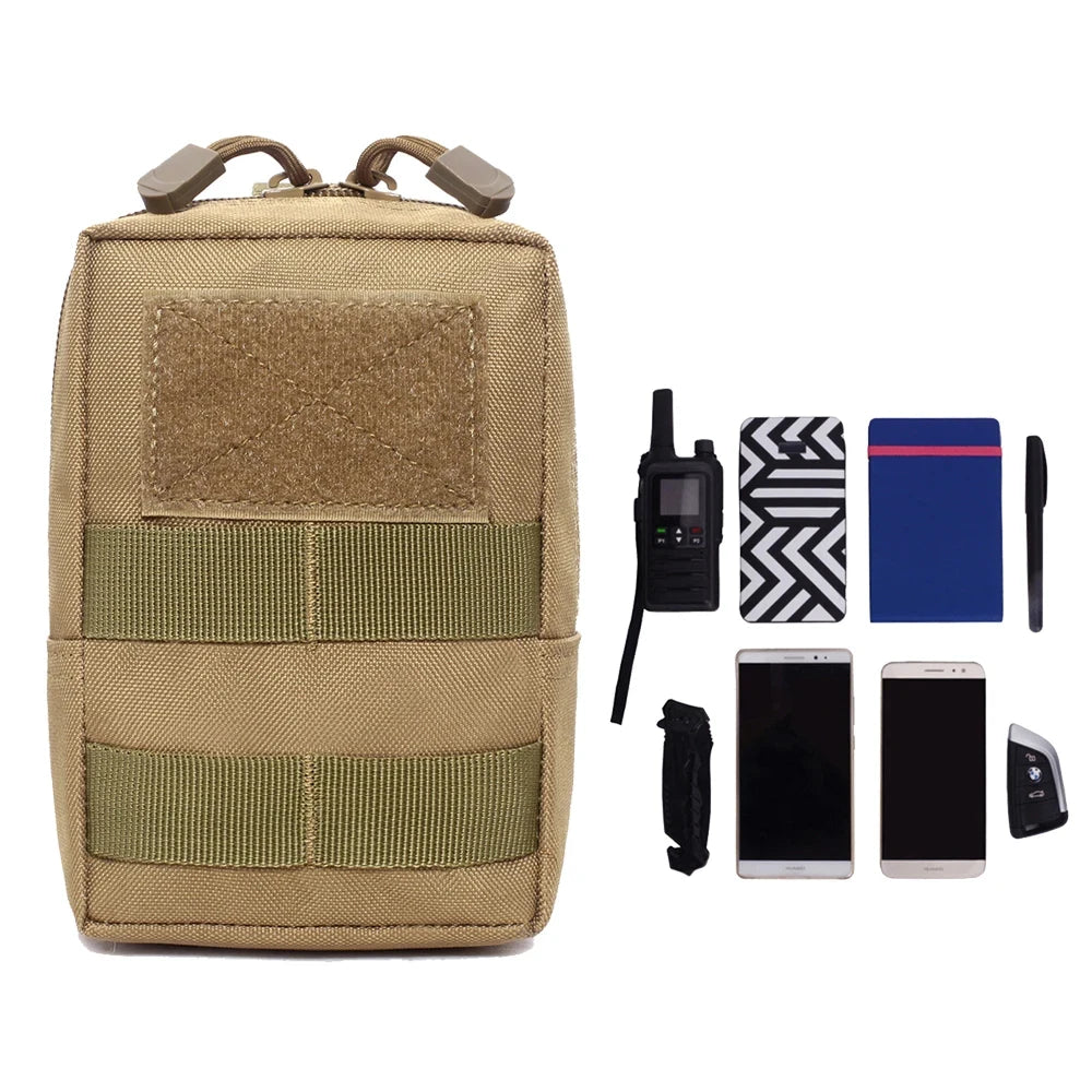 EDC Molle Tactical Pouch Waist Pack Compact Utility Pouches Waist Belt Bag Medical Bags Phone Case Outdoor Hunting Accessories