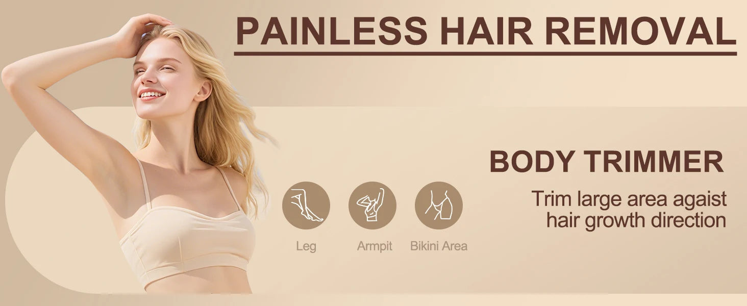 Electric Hair Trimmer 2-in-1 USB Rechargeable Waterproof for Women & Men Bikini Nose Eyebrows Trimming with Dual Heads