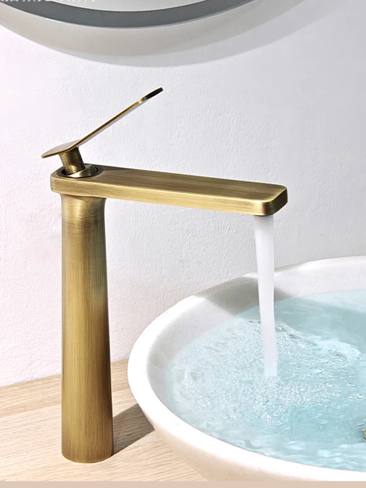 BAKALA Luxury Black Gray Wash Basin Taps Modern White Faucet Bathroom Luxury Basin Faucets Antique Hot Cold Water Sink Tap Mixer