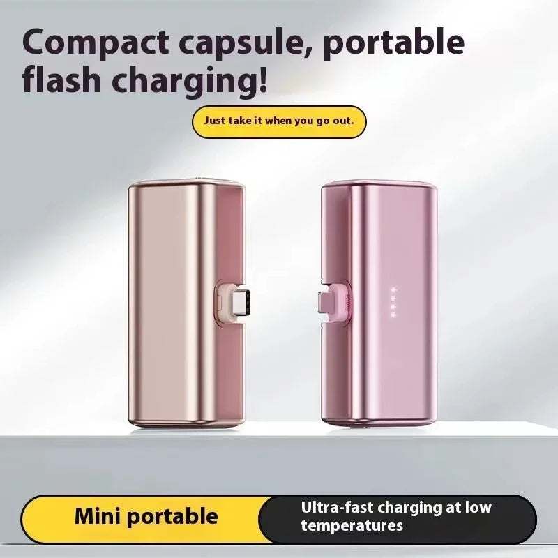 Lenovo 500000mAh Mini Portable 20W Fast Charging USB C Power Bank Travel Battery Pack Charger for iPhone 15 16 Android Devices