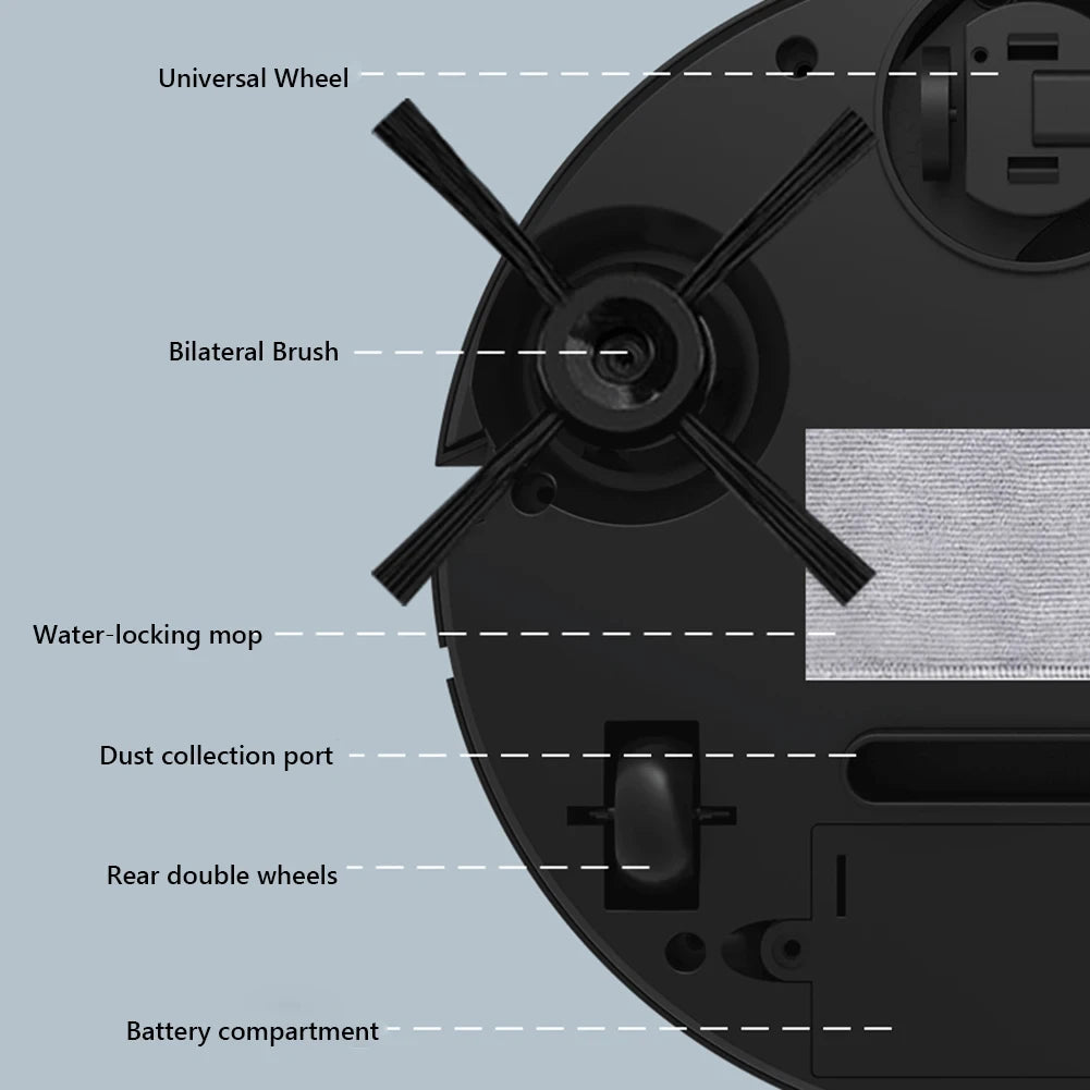 Lenovo 3 in 1 Sweeping Robot Vacuum Cleaner Mopping Smart Home USB Rechargeable Vacuum Mop Robot Sweep Floor Robot for Home