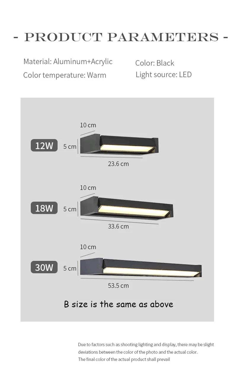 Outdoor Wall Lamps IP65 Waterproof LED Adjustable Angle Aluminum Wall Lights Garden Patio Doorway Home Minimalist Decor Lighting
