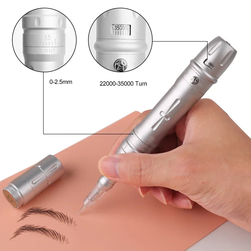 Permanent Makeup Machine Kit Microblading Machine, Eyebrow Tattoo Machine - Microshading, Lip, Ombre Brows, Machine Tattoo Pen