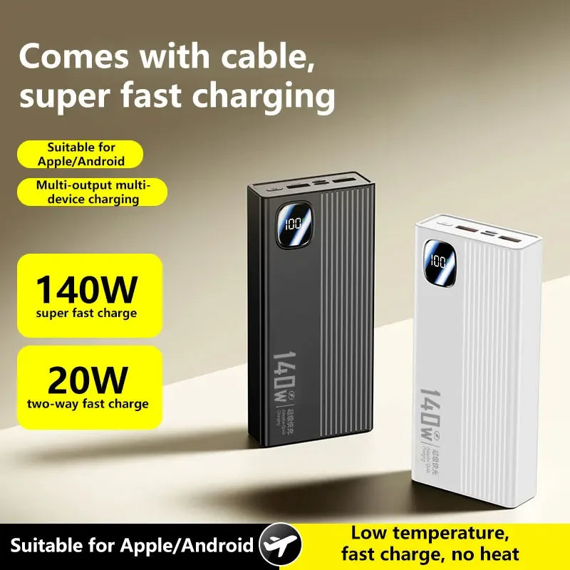 Oneplus 20,0000mAh Large Capacity Power Bank 140W Ultra-thin Fast Charging Built-in Power Bank Portable Fast Charging Power Bank