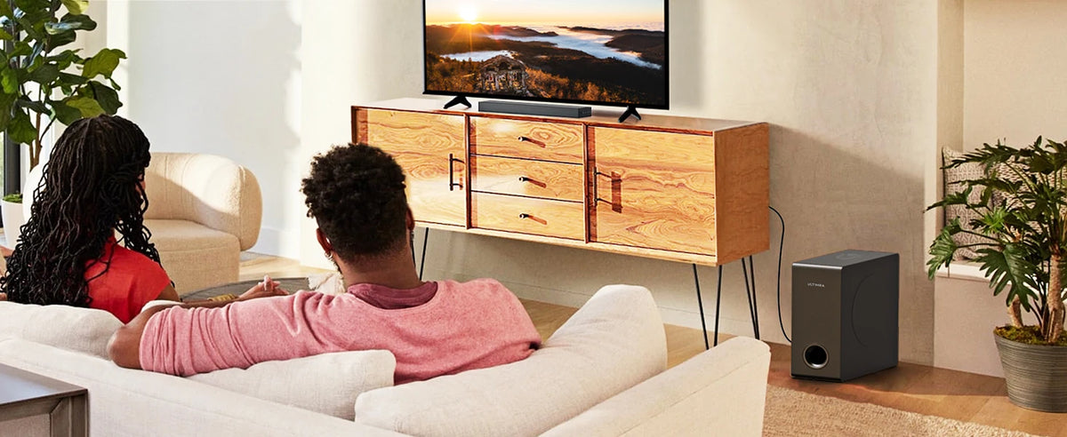 ULTIMEA 2.1ch Ultra Slim Soundbar with 5.25'' Wired Subwoofer, HDMI ARC, BassMX Deep Bass, 3 EQ Modes, TV & PC Gaming Speaker