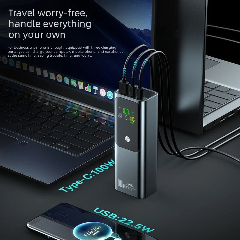 100W PD Fast Charge Power Bank 20000mAh Bidirectional Portable External Battery for IPhone Android Laptop Notebook