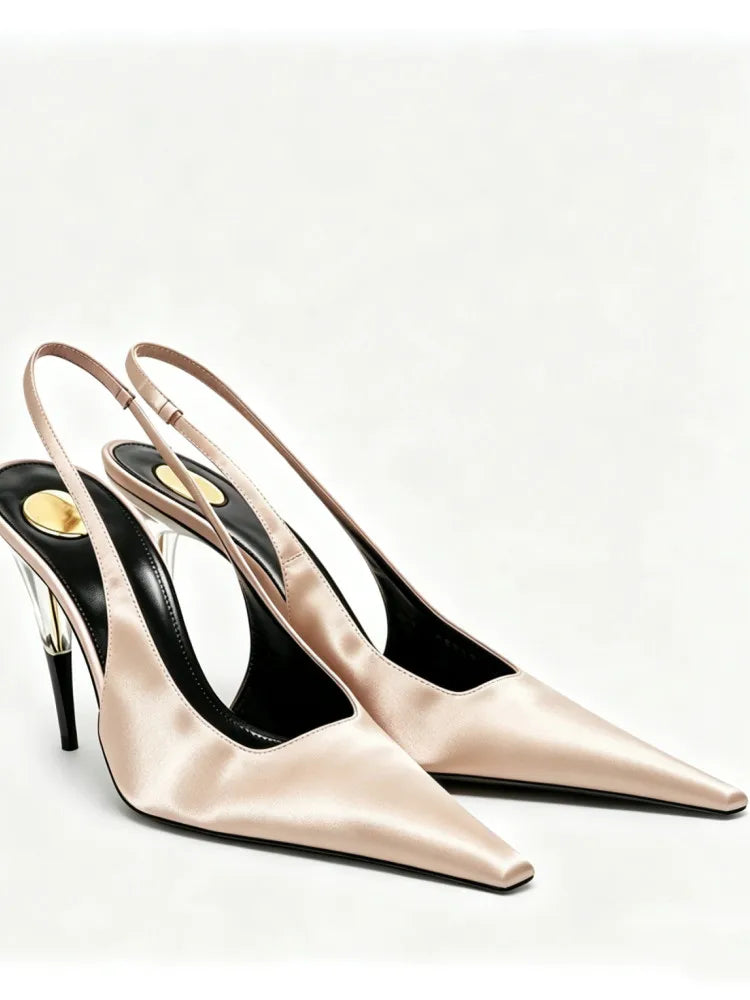Ladies' Summer New High Heel Pointed Sandals Fashion Small Square Party Wedding Ladies' High Heel Sandals