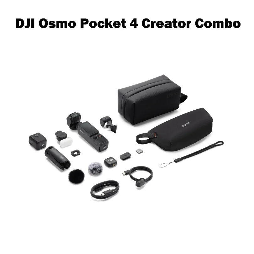 100% Original DJI Osmo Pocket 4 Camera Combo107GB Built-In Storage & 800MB/s Transfer 1" CMOS & 4K/240fps 14-Stop Dynamic Range