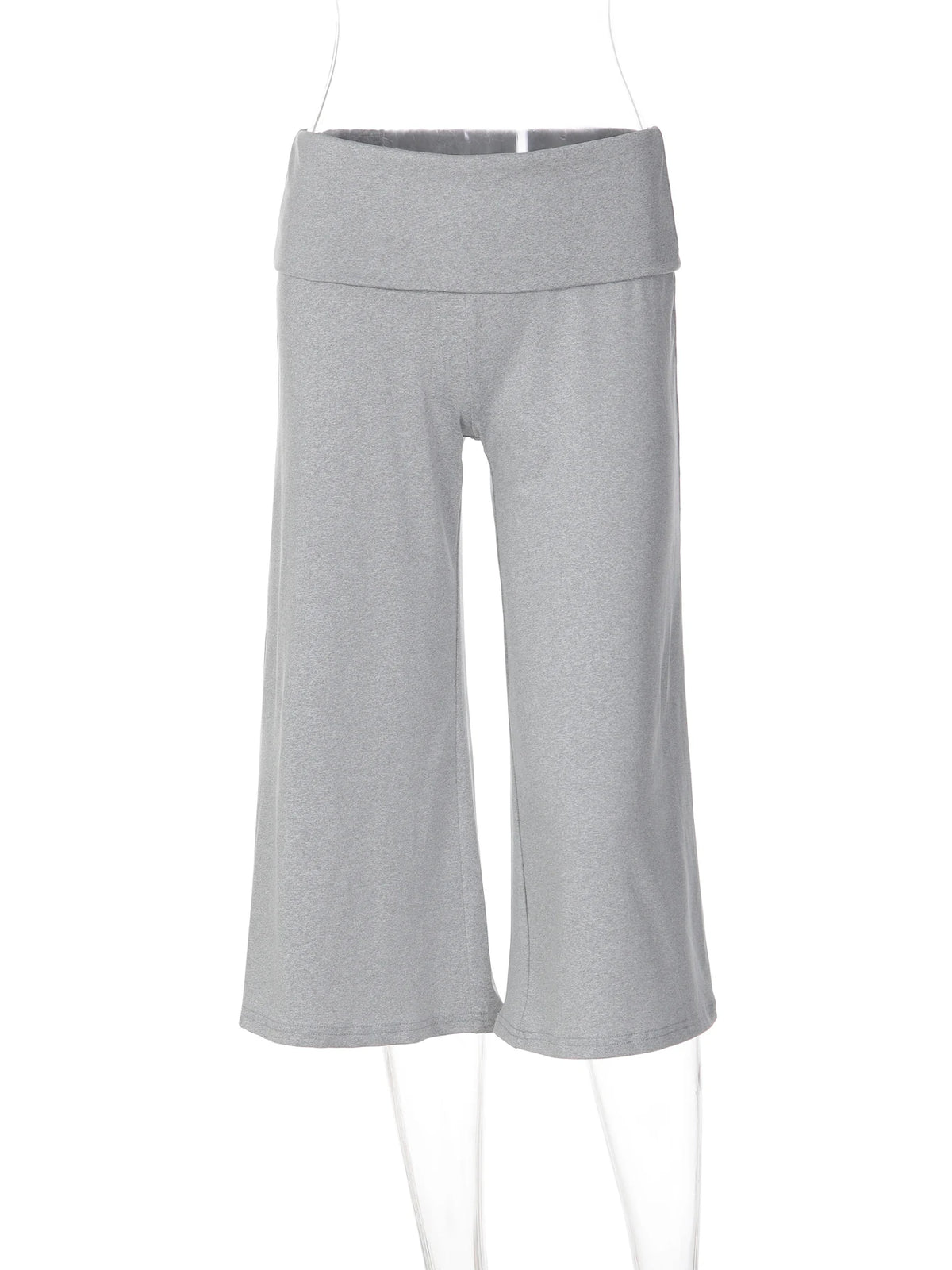 Dulzura Women'S Solid High Waist Slim Fit Calf-Length Pants Casual Versatile Flare Long Pants Party Club Street Summer Clothes