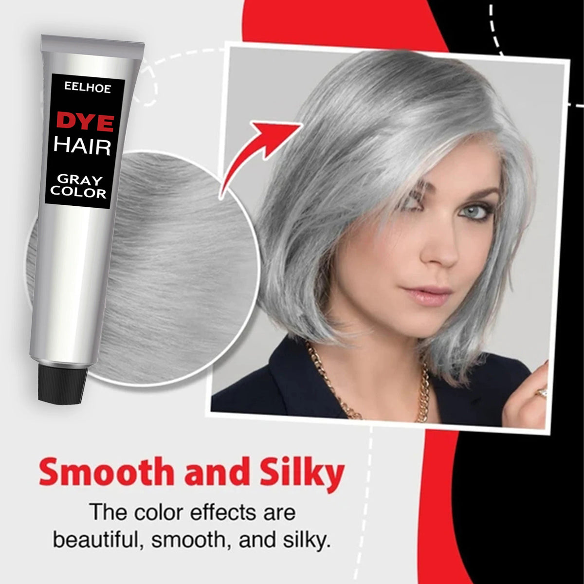 Fashion Hair Dye Cream Nourishing Enhancing Hair Luster Easy to Color Long Lasting Color Effect Grandma Grey Hairdressing Cream