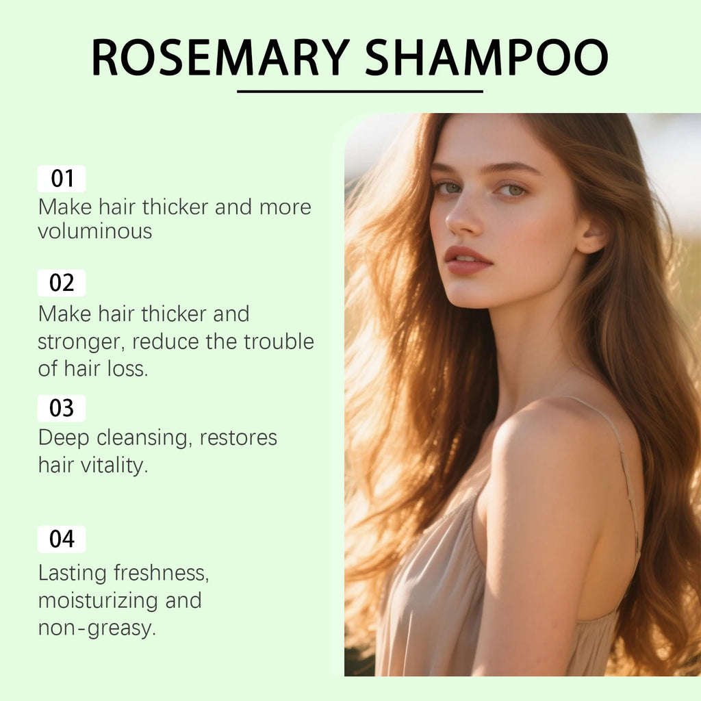 4pcs Rosemary Hair Growth Shampoo Thickening Hydrolyzed Keratin Dry Frizzy Damaged Repair Moisturizing Scalp Cleaning Shampoo
