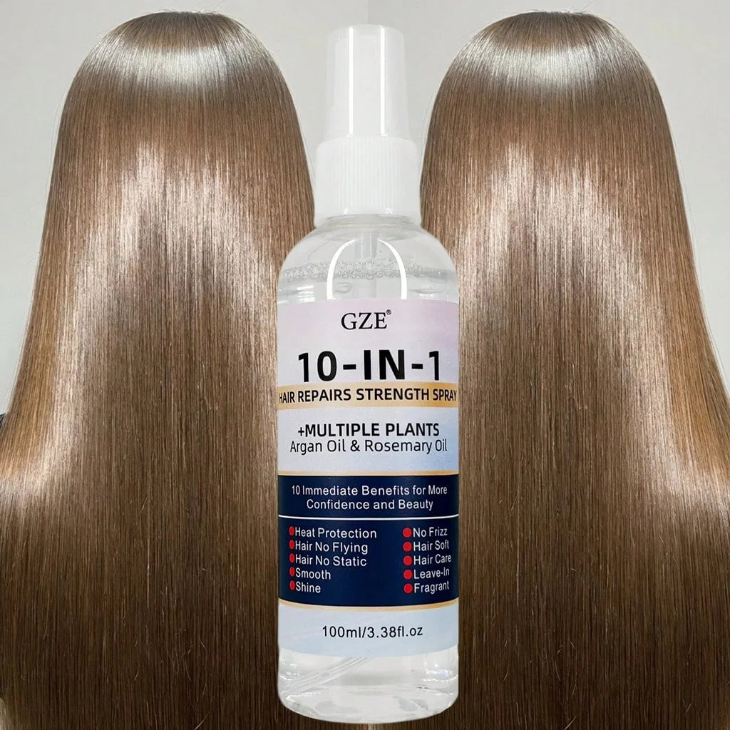 GZE 10 IN 1 Leave In Conditioner Silkening Spray with Argan Oil & Rosemary Oil, Hair Repair & Strength Spray, Anti Frizz
