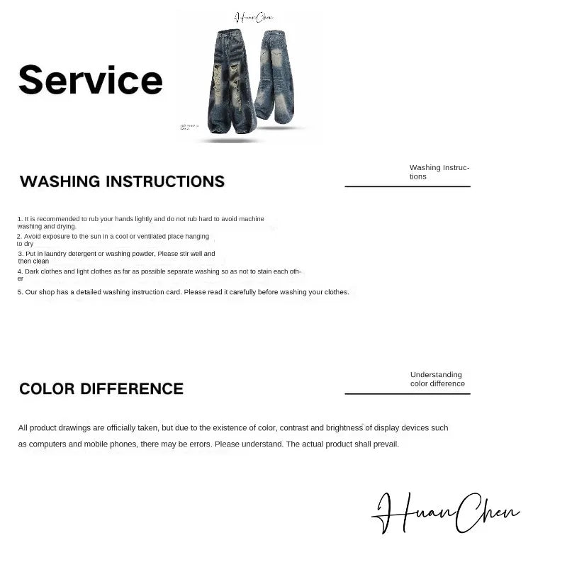 Women Summer Autumn Ripped Wide Leg Floor Length Jeans American Vintage Loose Slim Fit Design Casual Long Denim Trousers