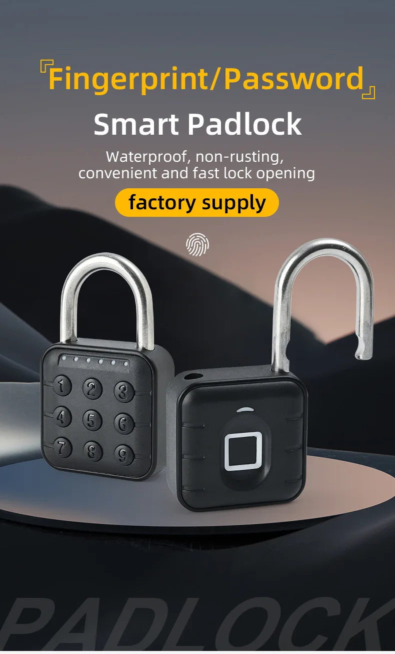 IP67 Waterproof Fingerprint Door Lock Button Cabinet Lock Gym Wardrobe Door Tuya Smart Password Padlock Electronic Door Lock