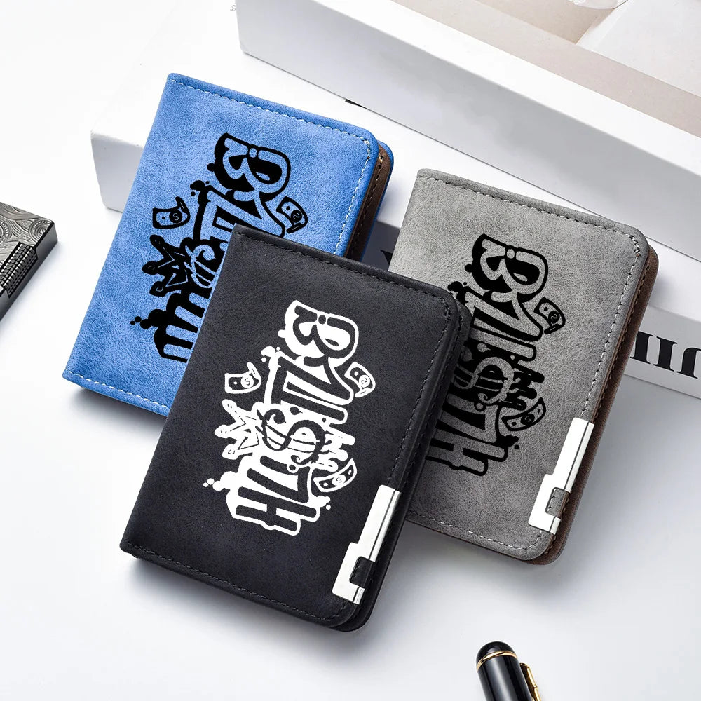 Men's Short Wallet, Featuring Multiple Card Slots, Card Holder, Double-fold Wallet, and a Fashionable Casual Men's Wallet.