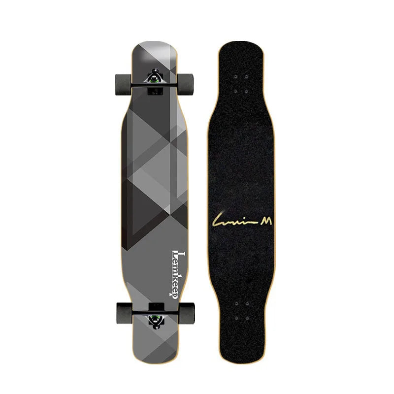 44-inch longboard skateboard for beginners, men, women, adults, professional double-kick dance board, youth maple wood four-whee
