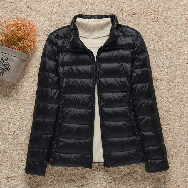 2024 New Women Thin Down Jacket White Duck Down Ultralight Jackets Autumn And Winter Warm Coats Portable Outwear
