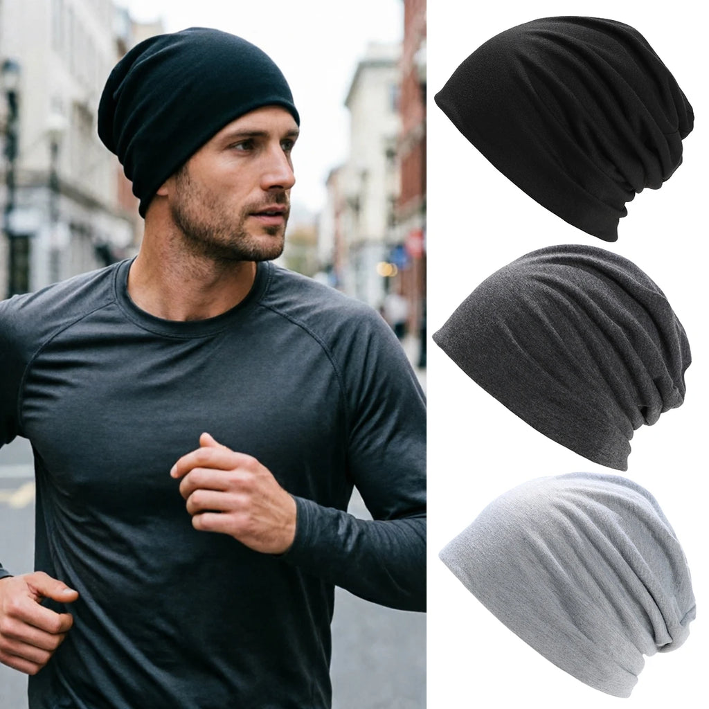 Solid Color Unisex Slouchy Beanie Soft Lightweight Winter Warm Cap for Men Women Hip-Hop Baseball Tennis Running Daily Wear
