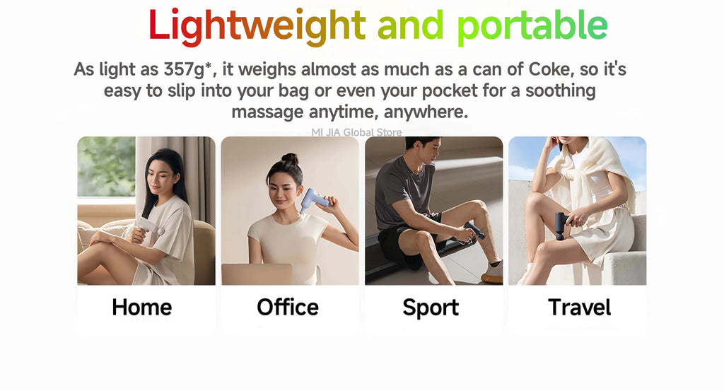 Mijia Mini Fascia Gun 3 Portable Muscle Massage Gun 12kg Thrust Brushless Silent Motor 3 Massager Heads Relax Body