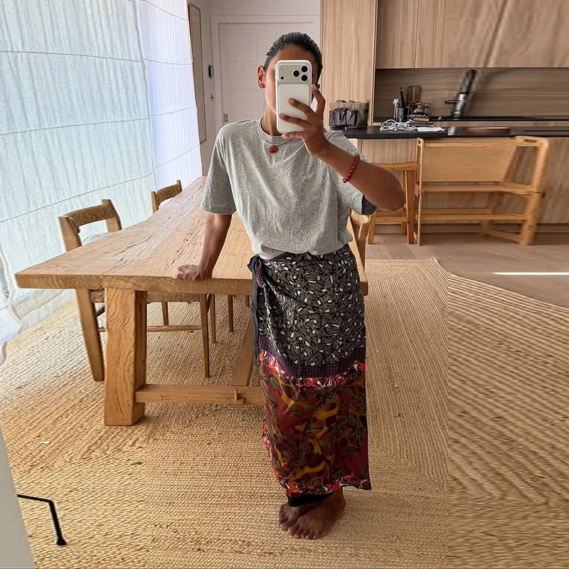 Printed Batwing Sleeve Halter Party Dress Women's Sexy Backless Full Sleeved Maxi Dresses 2026 Autumn Lady Evening Gown