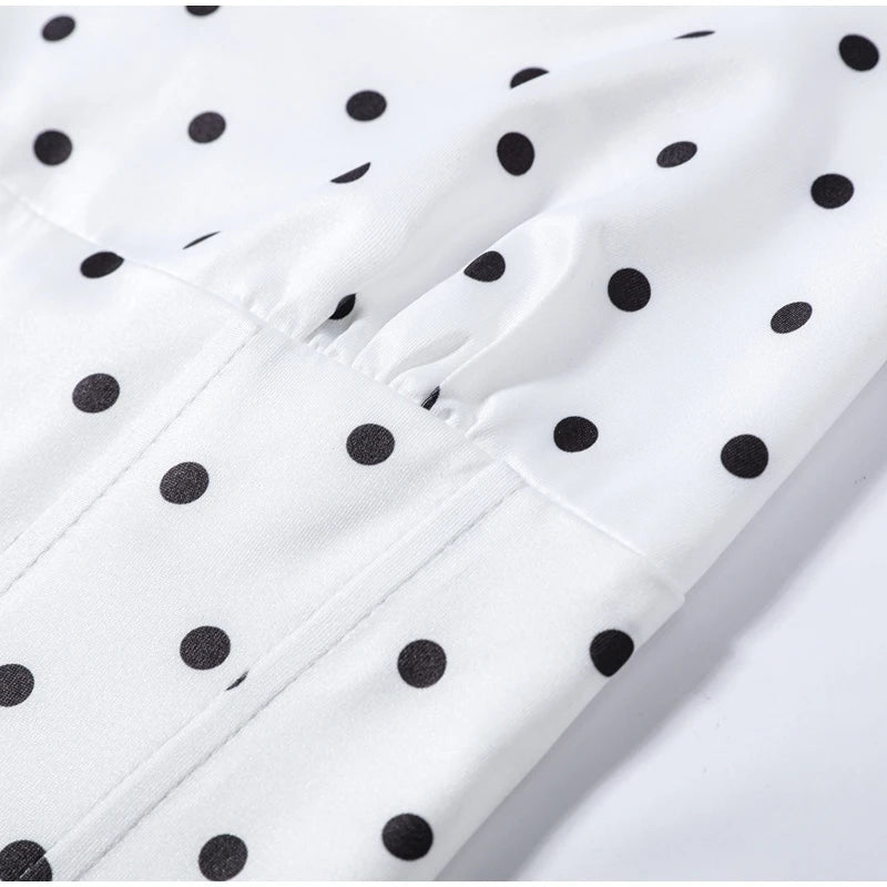 Sexy Polka Dot Two Pieces Pants Set Women Halter Sleeveless Lace Up Corset Top Cropped Pants 2026 Summer New Lady Y2K Outfit