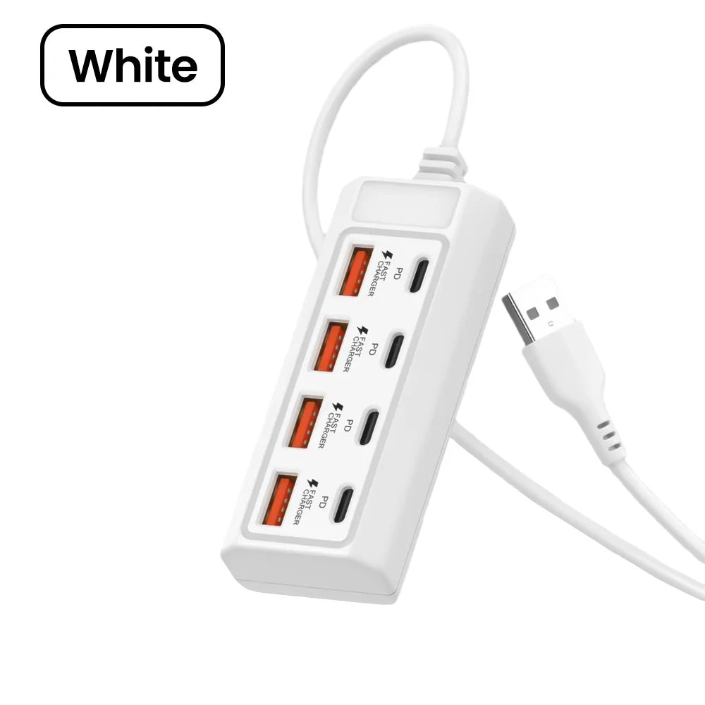 8 in 1 25W USB Electrical Socket Fast Charging USB Type C Power Strips Phone Charger USB Extension Socket Power Outlet Adapter