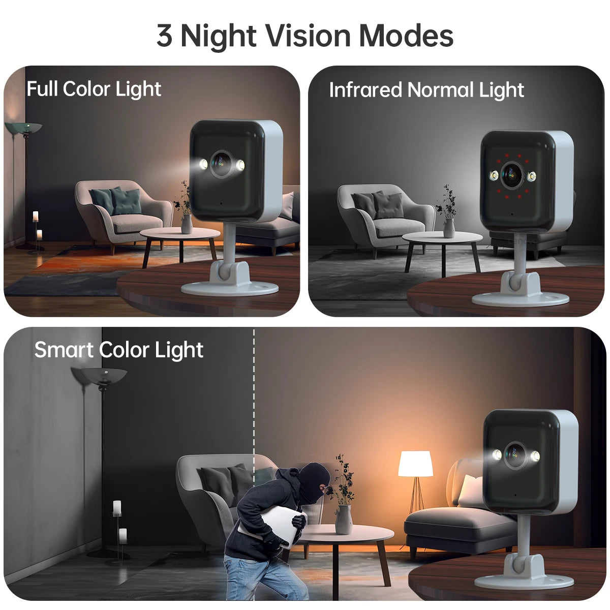 JOOAN 3MP Mini Wifi Camera Outdoor Motion Tracking Security IP Camera 1080P Color Night Waterproof Smart Home Baby Monitor