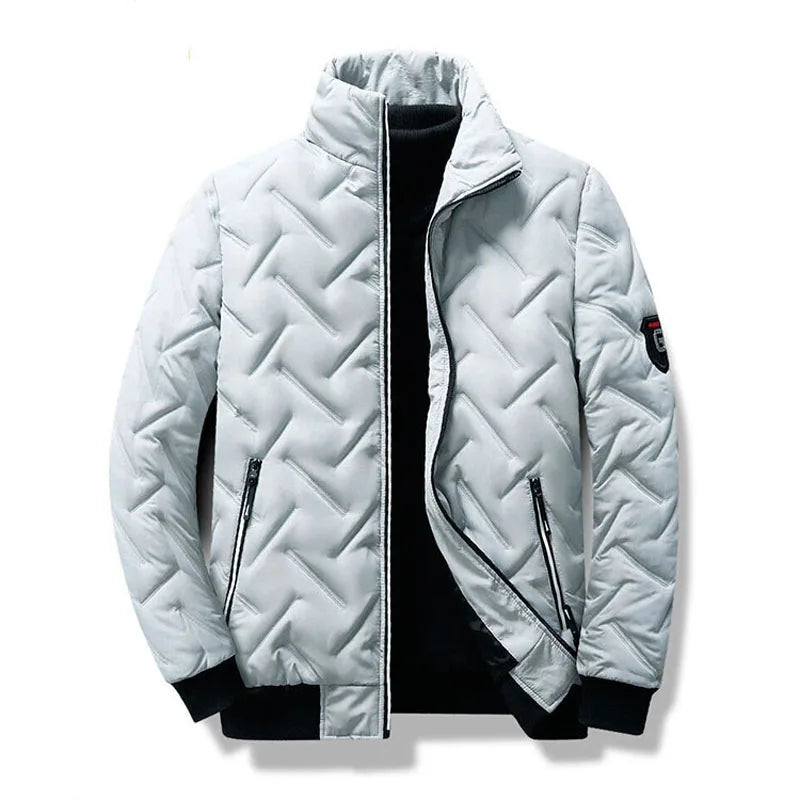 Men Parkas Solid Color Stand Collar Quilting Lightweight Mens Jacket Autumn Winter Casual Outerwear Business Coat Men MY1013