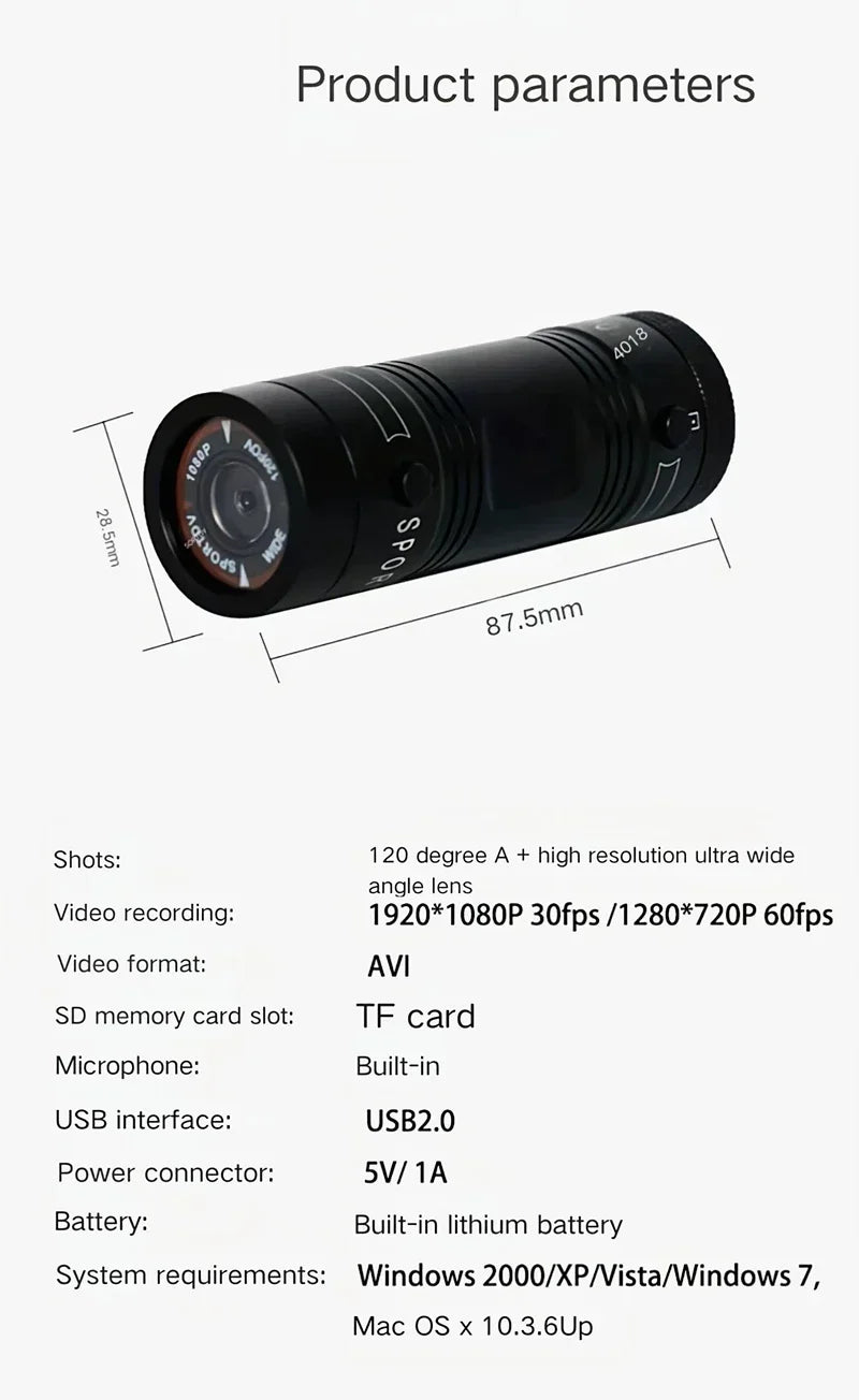 HD Camera Sport Bicycle Bike Small DV Video Dash Photo Waterproof Cam Motorcycle Helmet Camcorder Action Camera