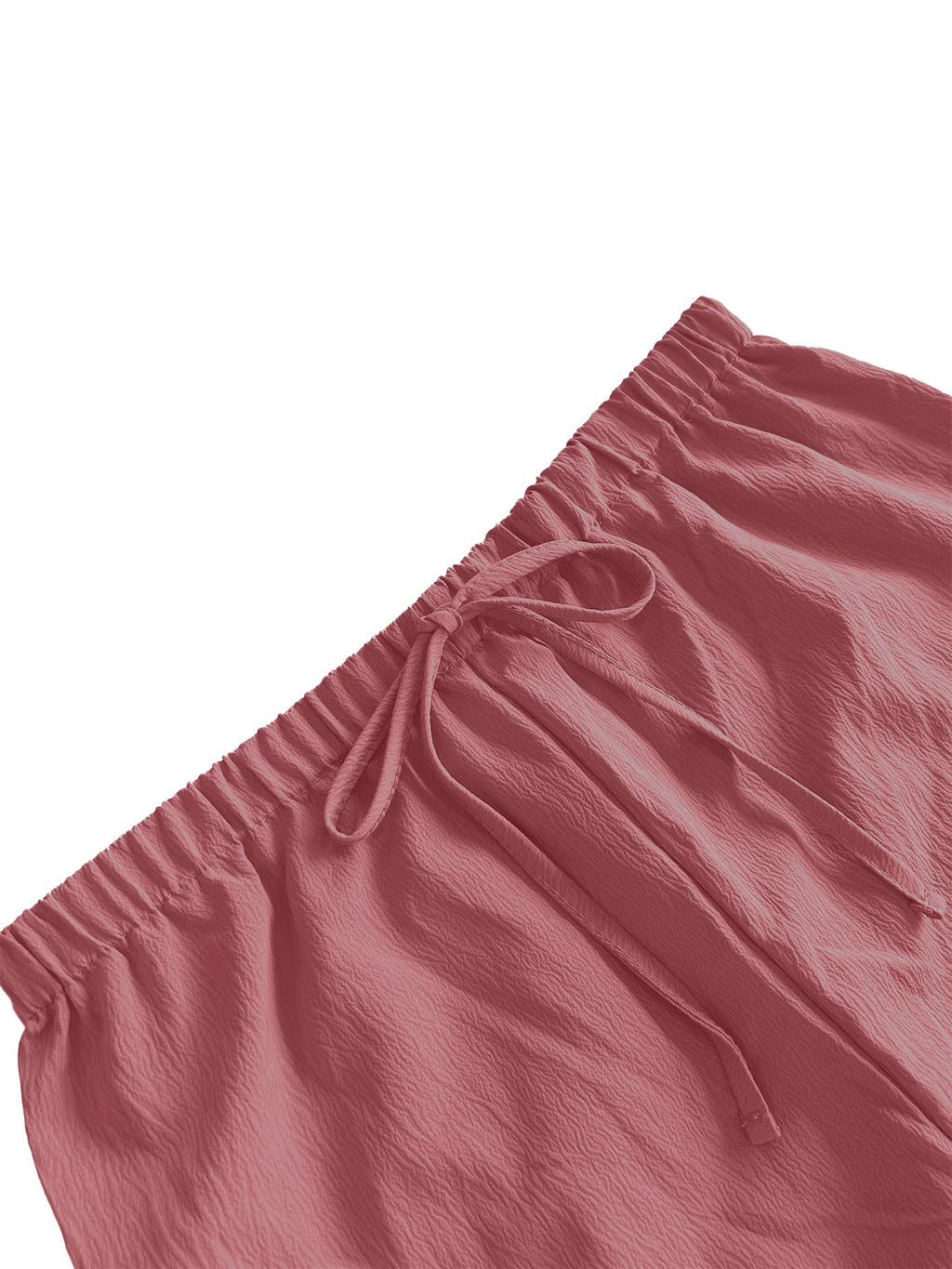 Women's Elastic Waist Drawstrings Casual Wide Leg Knee Length Pants‌
