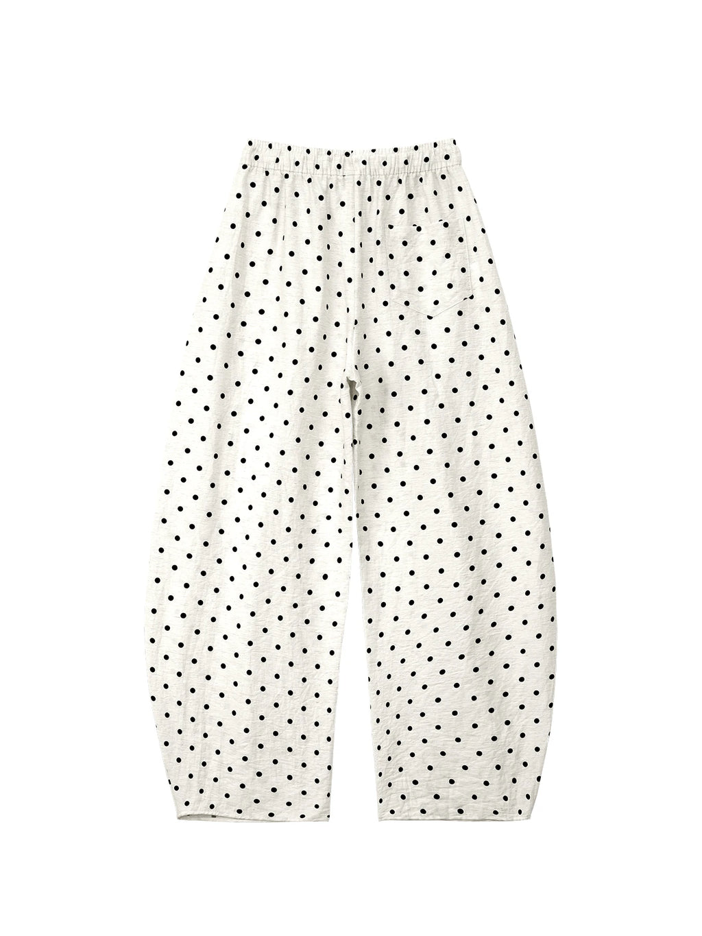Linen Polka Dot Wide-Leg Pants for Women's Summer, Thin High-Waisted Loose and Laid-Back Style Yamamoto Pants, Casual Straight-L