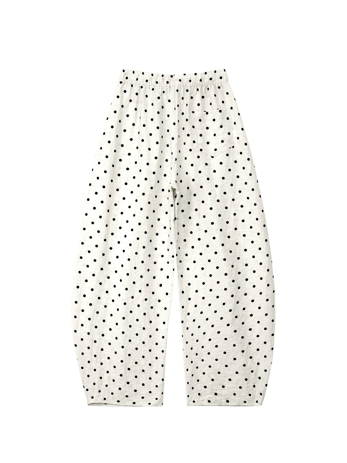 Linen Polka Dot Wide-Leg Pants for Women's Summer, Thin High-Waisted Loose and Laid-Back Style Yamamoto Pants, Casual Straight-L