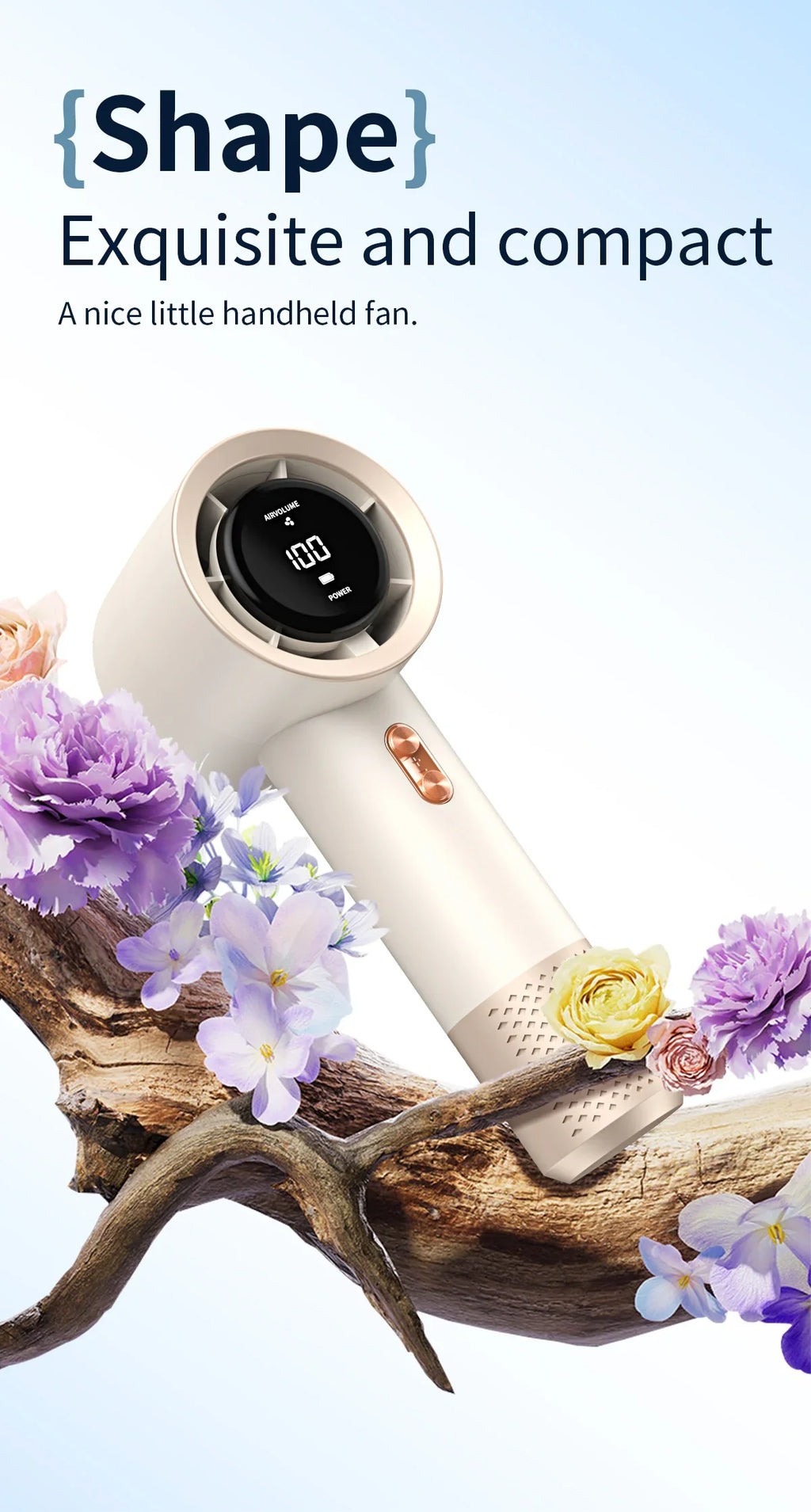 Handheld High-Speed Fan mini Portable Air Conditioner with Six Fans and 199 Levels of Infinite Adjustment