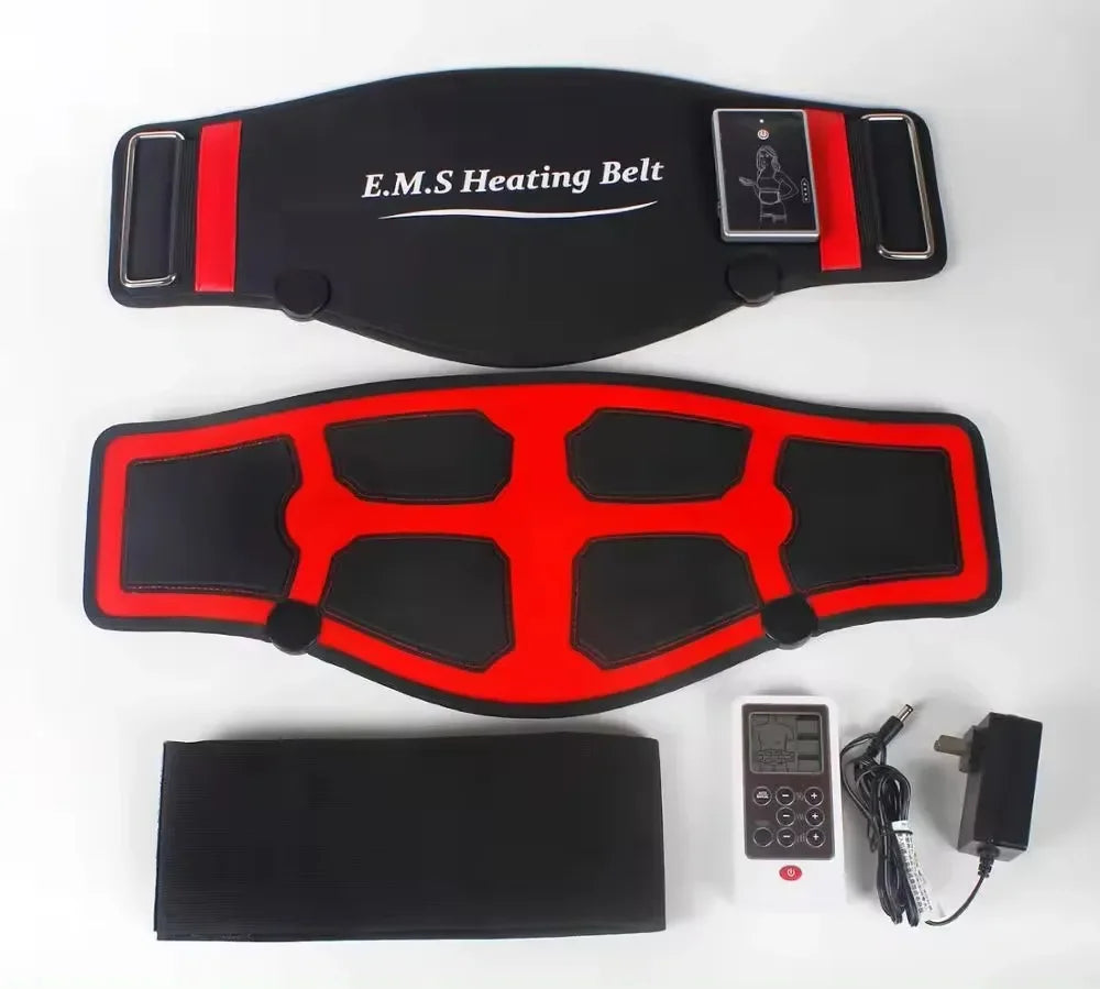 EMS Waist Abdominal Trainer Belt Muscle Stimulator Abs Muscle Toner Display Fat Burn Body Slimming Weight Loss Fitness Massage