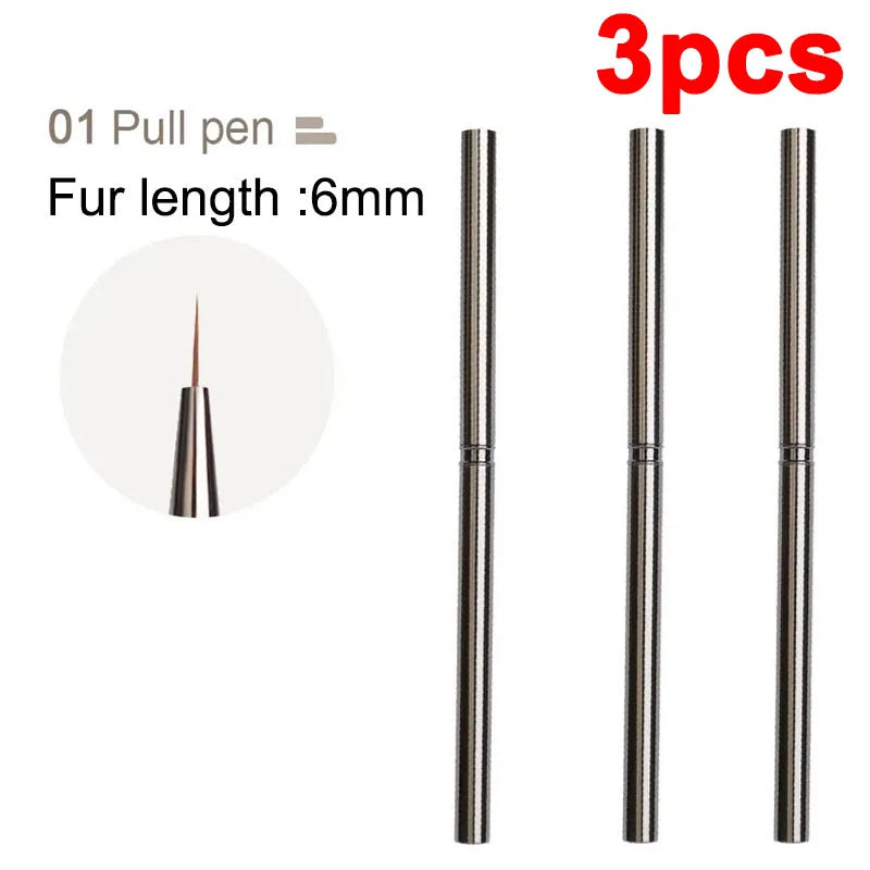 Nails Art Liner Brushes Striping Drawing Elongated Lines Painting 6/9/12/15/18mm Nail Professional Manicure Tool ZJS02