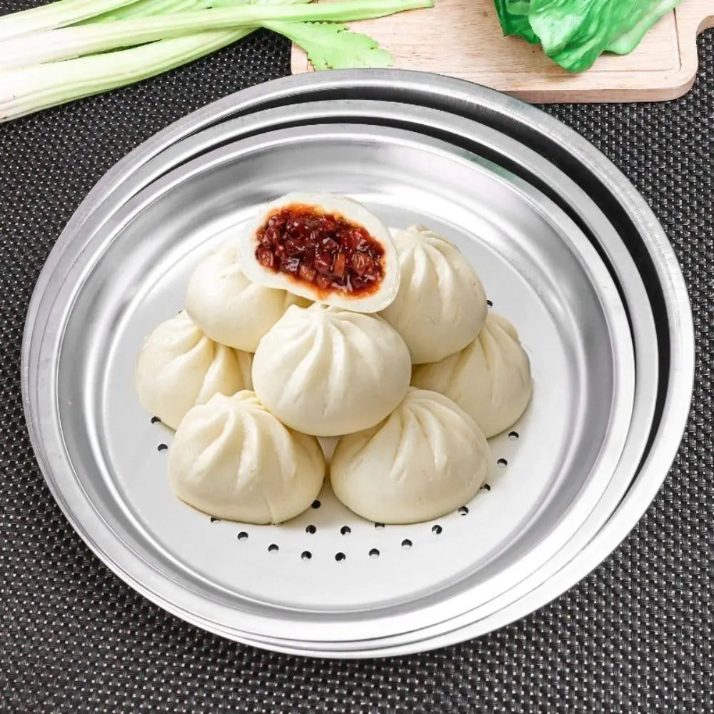 New 28/30/32/34cm Durable Dumplings Fish Steaming Tray Cooking Gadgets Thickened Steamer Stainless Steel Kitchen Wok