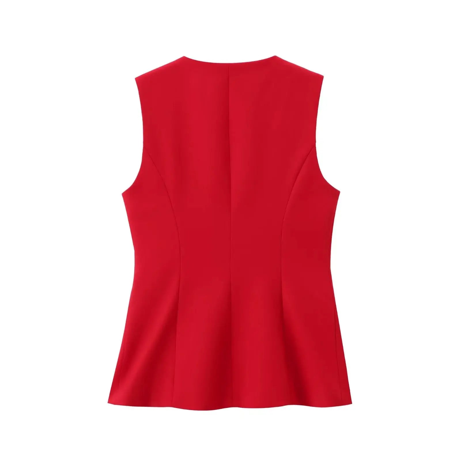 Women 2 Pieces Sets New Fashion Office Vest Top+Split Straight Leg Pants Women's Suit Formal Two Piece Set Women Outfit