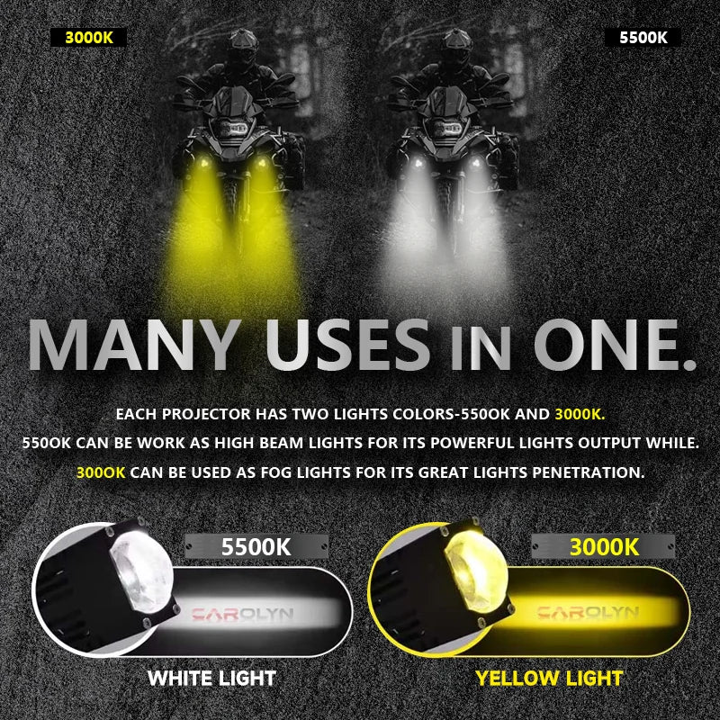 H4 Led Headlight Bumper Fog Lamps Projector Lens Work Light Mini Driving Light Auxiliary Lights For Car Motorcycle Bar Spotlight