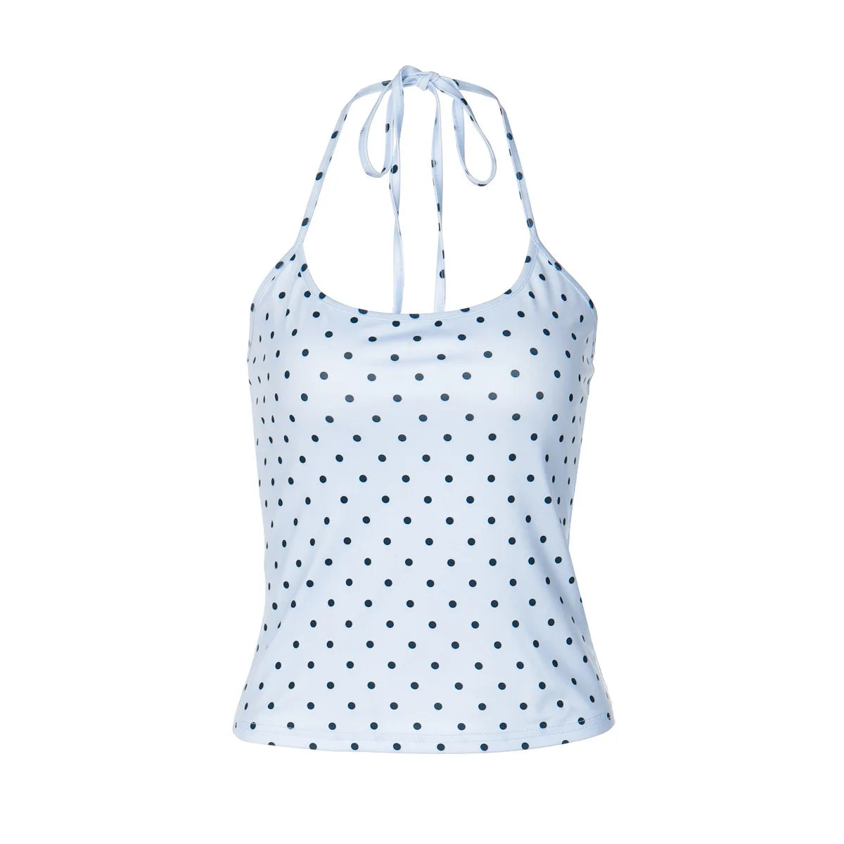 Fashion Polka Dot Halter Neck Tank Top Women Slim Fit Thin Strap Sleeveless Casual Summer Camisole