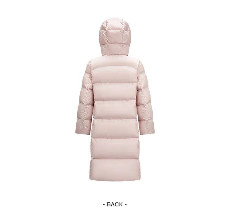 Semir Long Down Jacket Women Waterproof Hooded Coat 2025 Winter New Loose Girls' Jacket Multi-Color Thicken Windbrake Down Coat