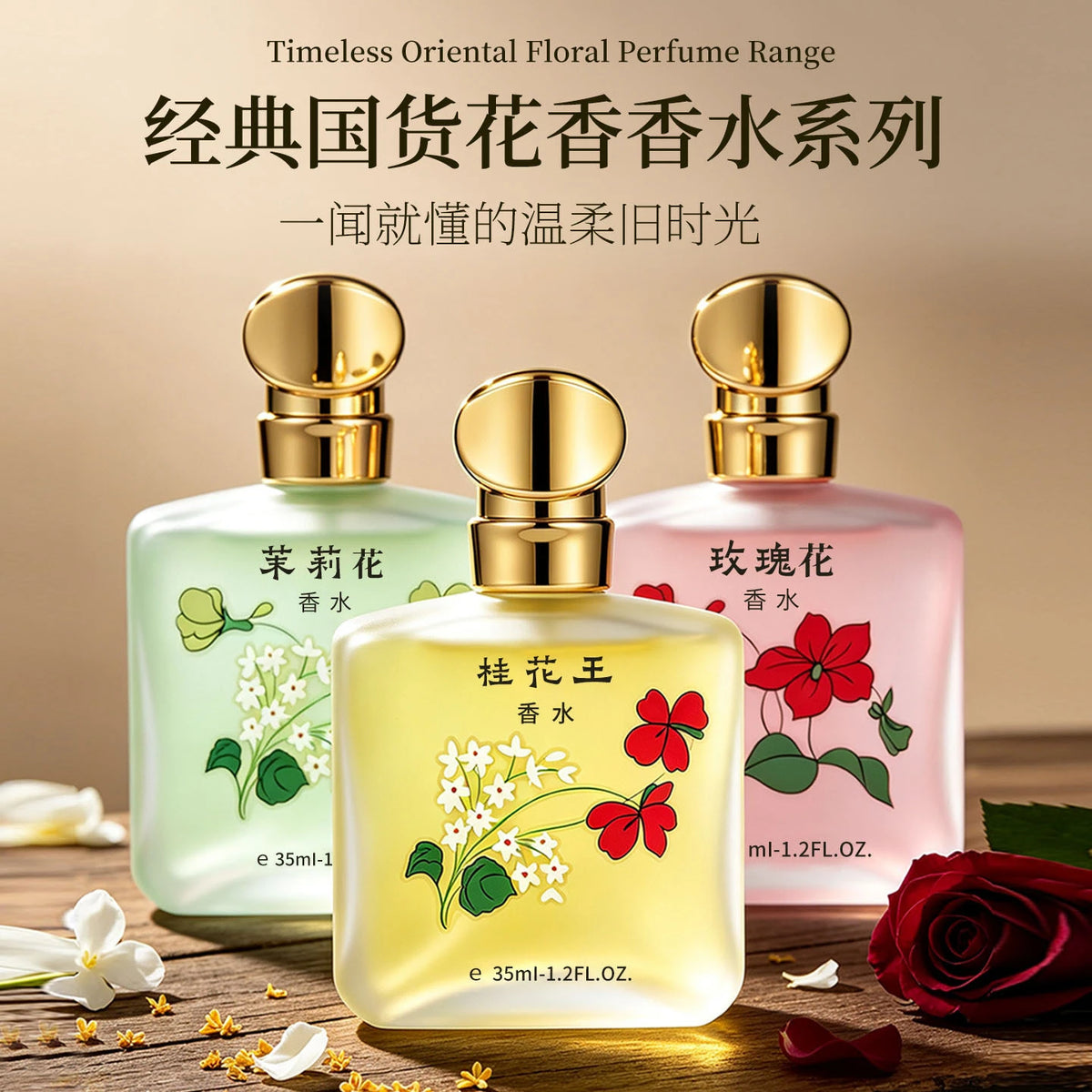 Perfume With Long-lasting Fragrance Fresh And Light Rose And Jasmine Scent Holiday And Birthday Gift For Men And Women With Box