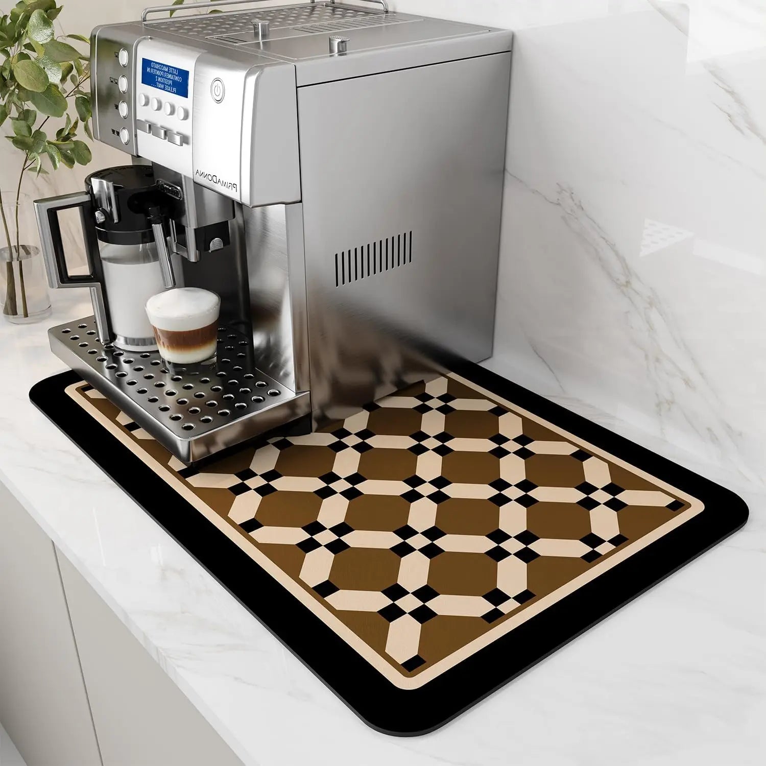 Coffee Machine Mat Rubber Backing Water-Absorbent Dish Drying Pad Kitchen Worktop Drainage Mat Home Decor